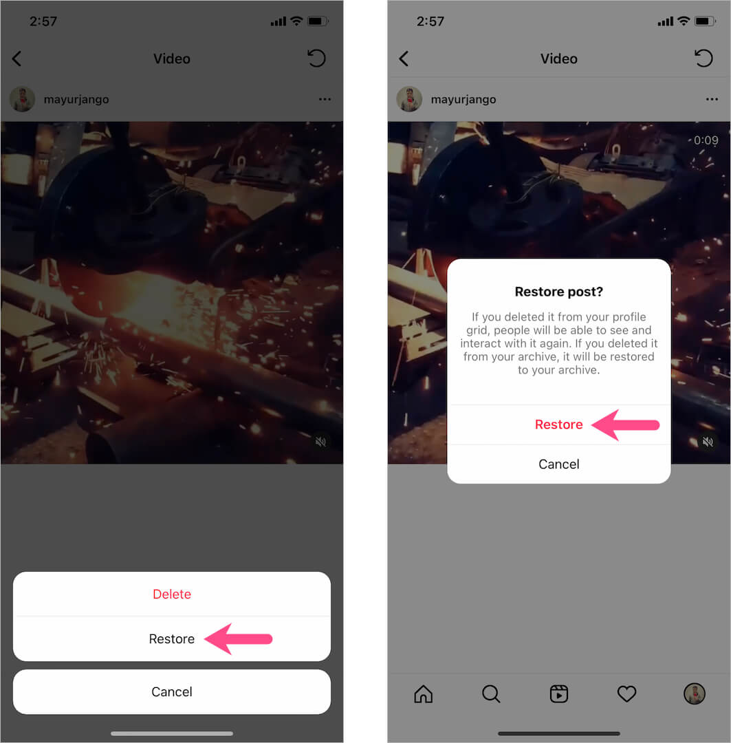 how to restore a deleted post on instagram app 2022