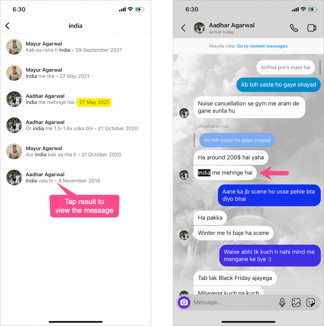Instagram private chat