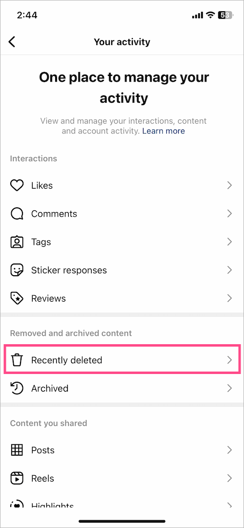 how to find recently deleted on instagram 2023 on iphone
