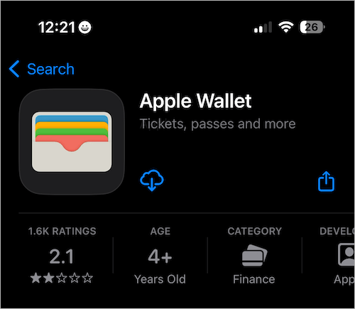 download apple wallet from app store