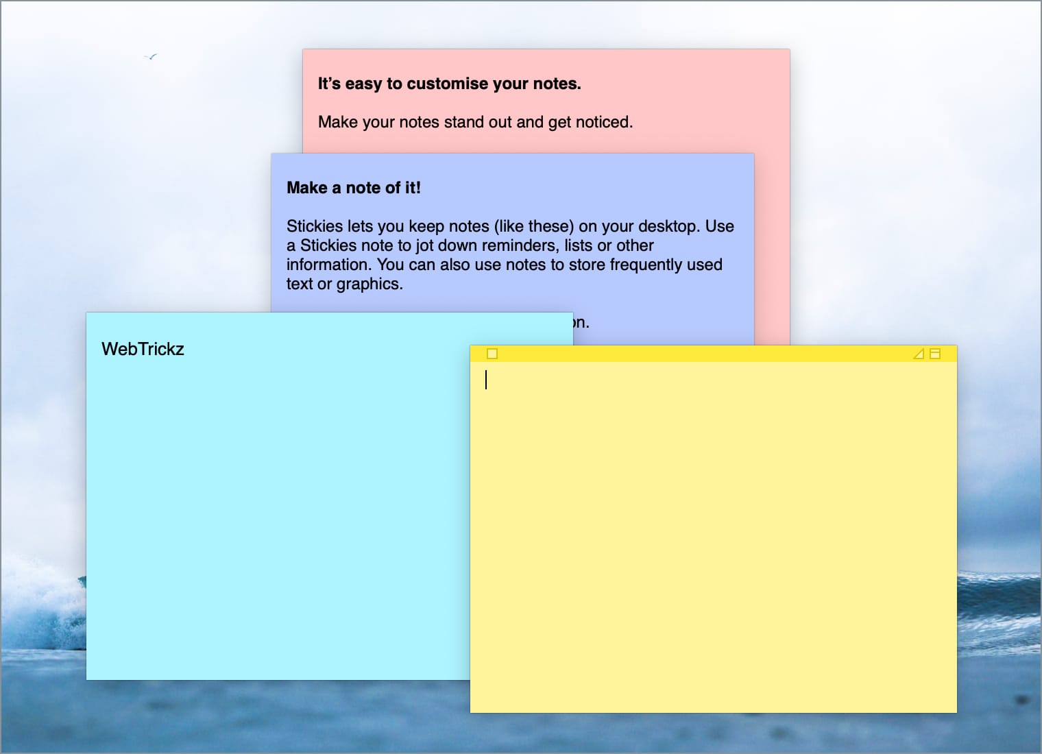 customize sticky note color on mac