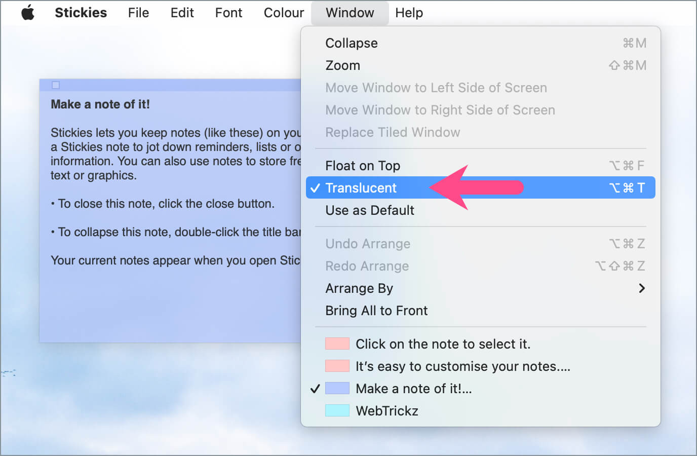 How Change the Color of Sticky Note on Mac