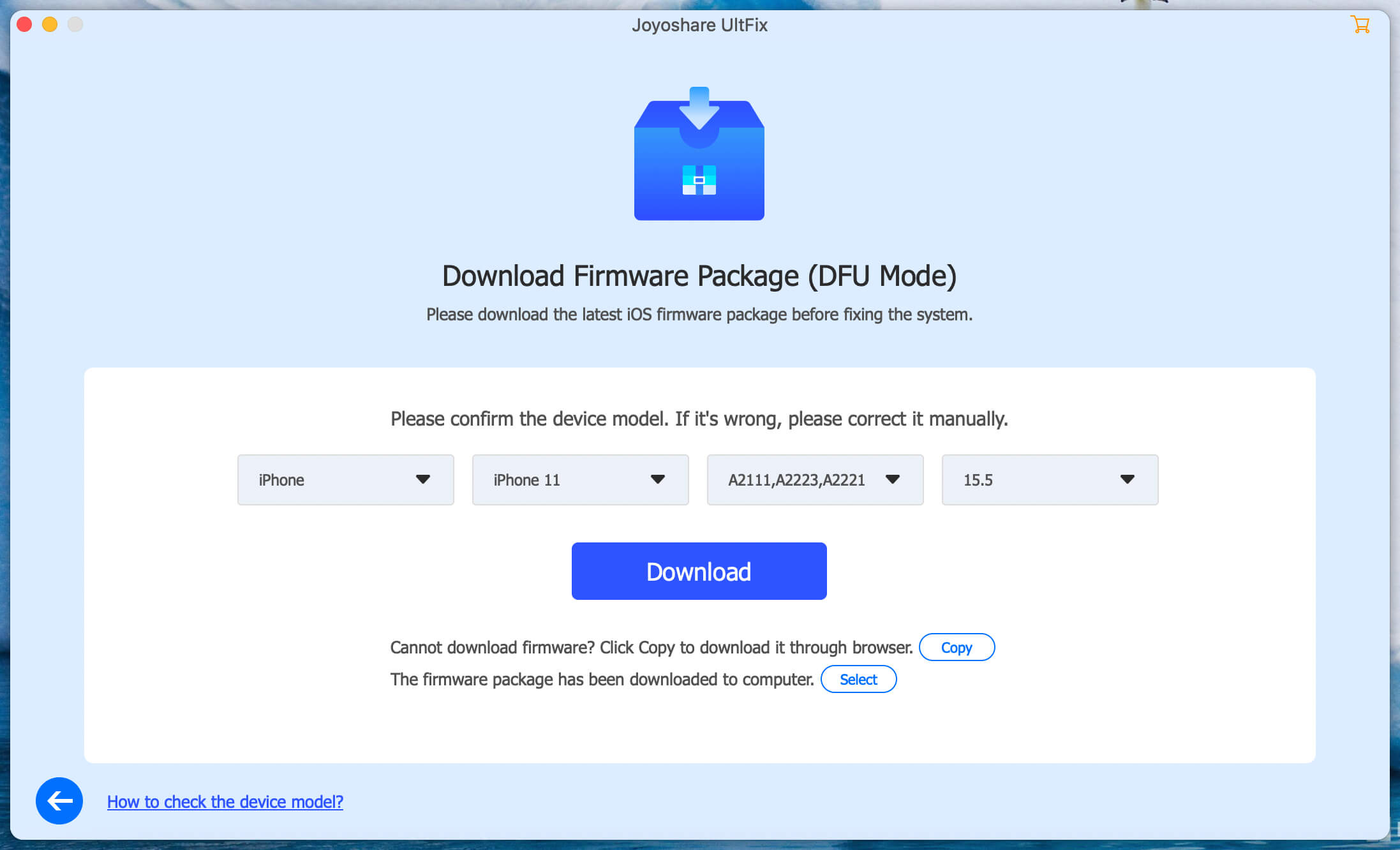 download latest ios firmware package