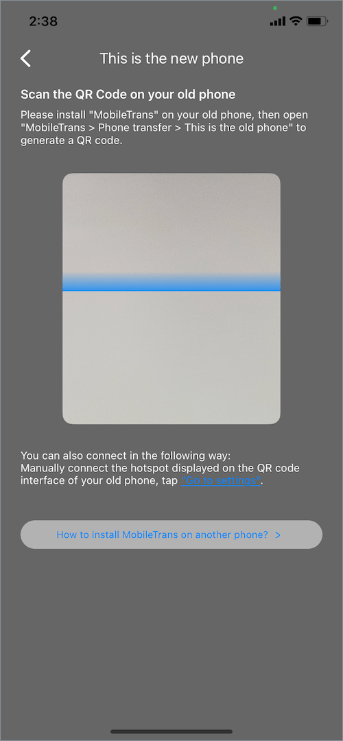 scan QR to connect android and iphone