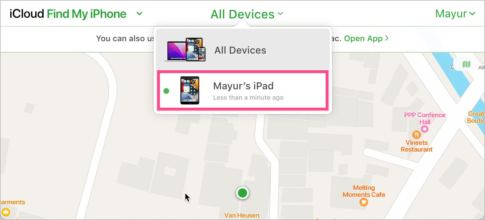 all devices in icloud find my iphone