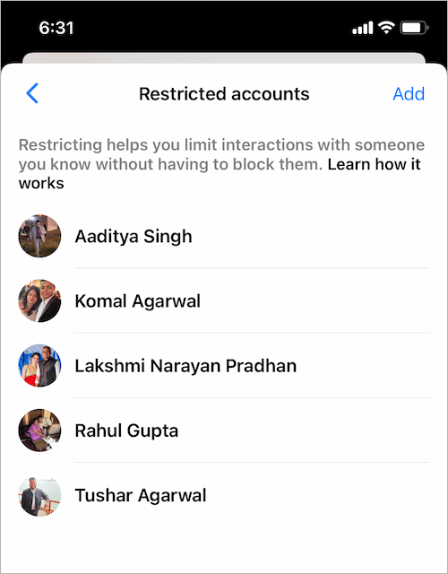 how to see restricted messages on messenger