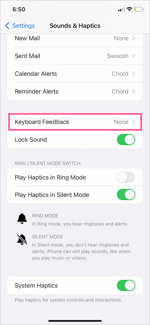 how to enable iphone keyboard vibration on ios 16