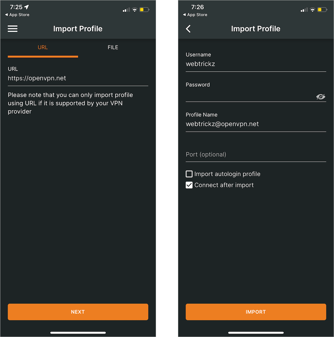 how to configure OpenVPN Connect on iphone