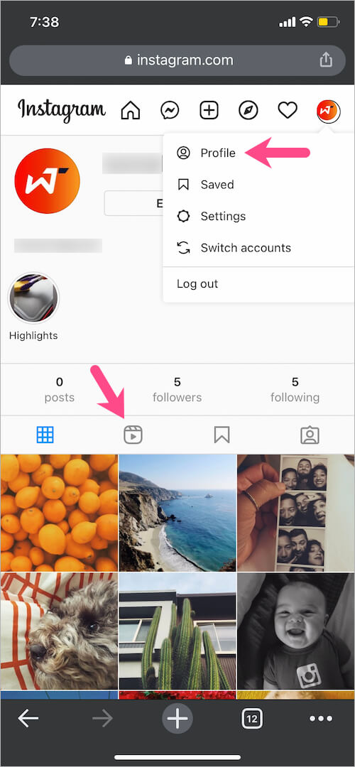 open instagram desktop version on iphone