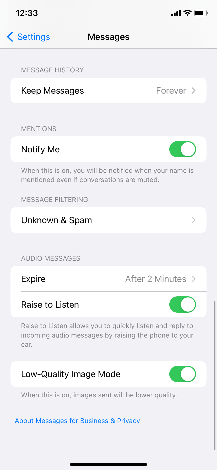 set messages expiry on your iphone