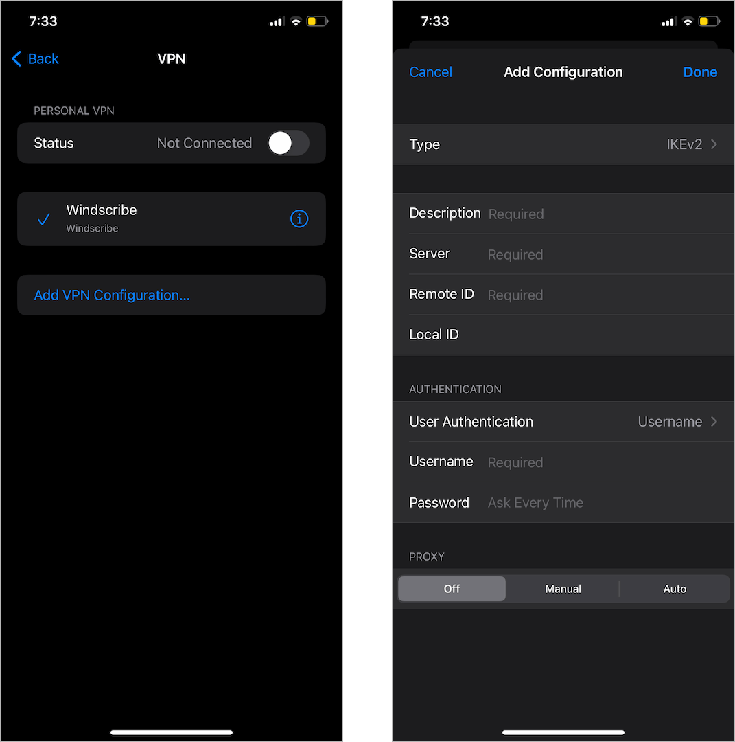 how to set up a vpn on ios device