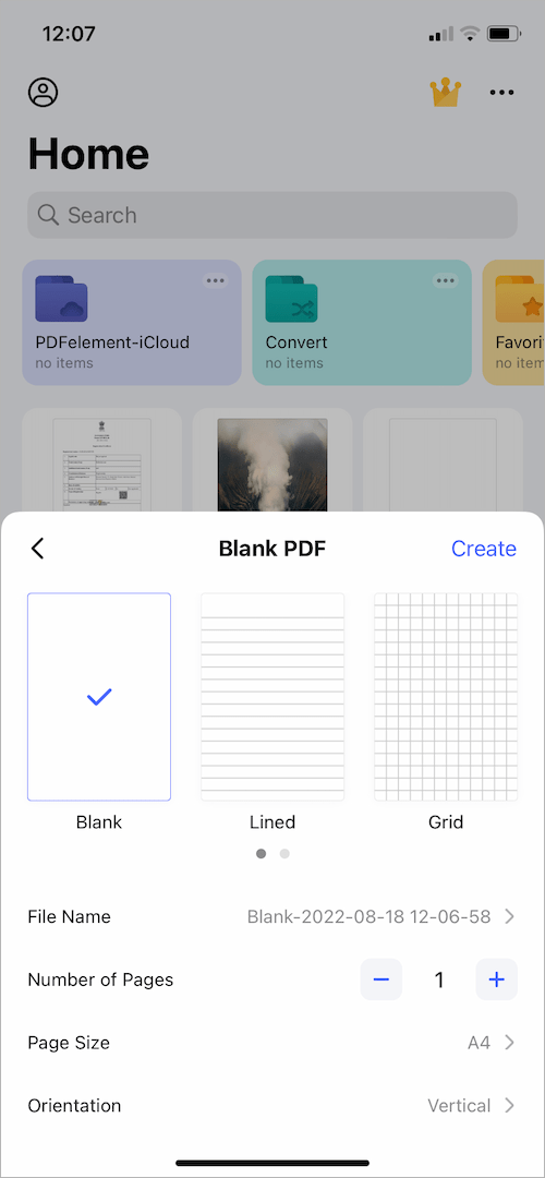 create new blank pdf file
