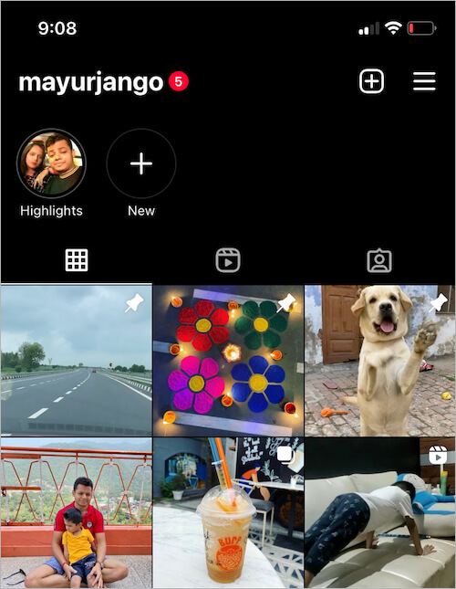 pinned reels on instagram profile grid