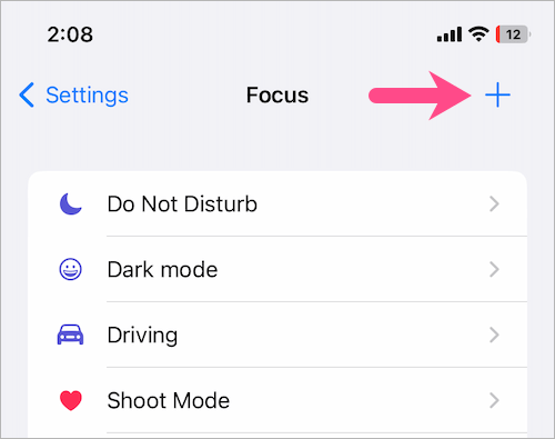 add new focus mode on ios