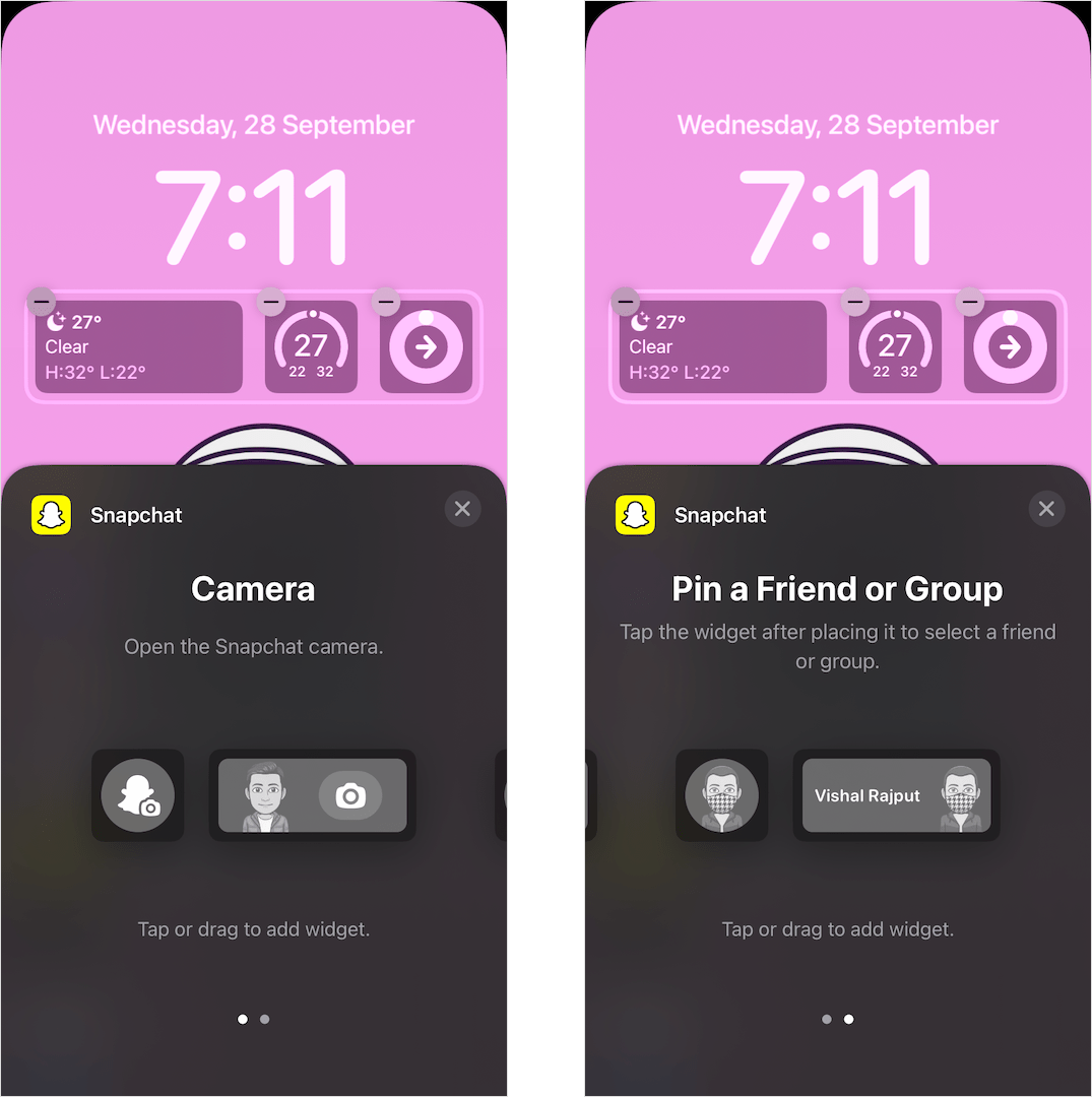 how to add snapchat widget to lock screen on iphone