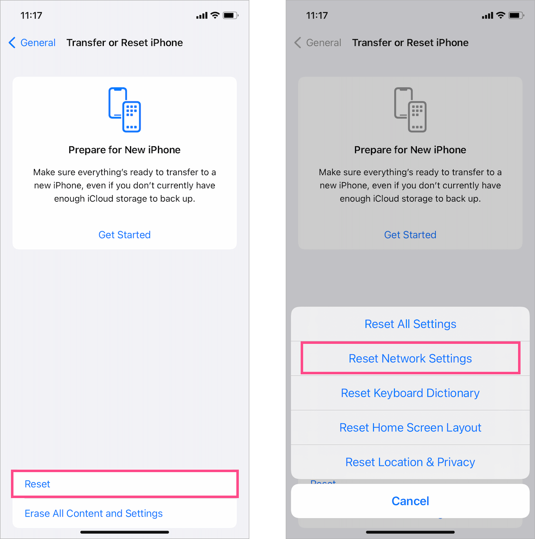 how to reset network settings on iphone 14