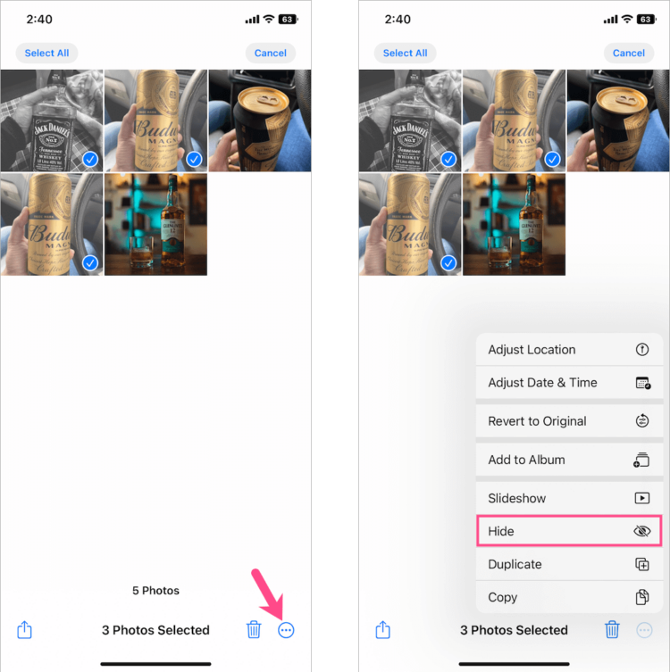 how to hide photos in iphone 16 pro max