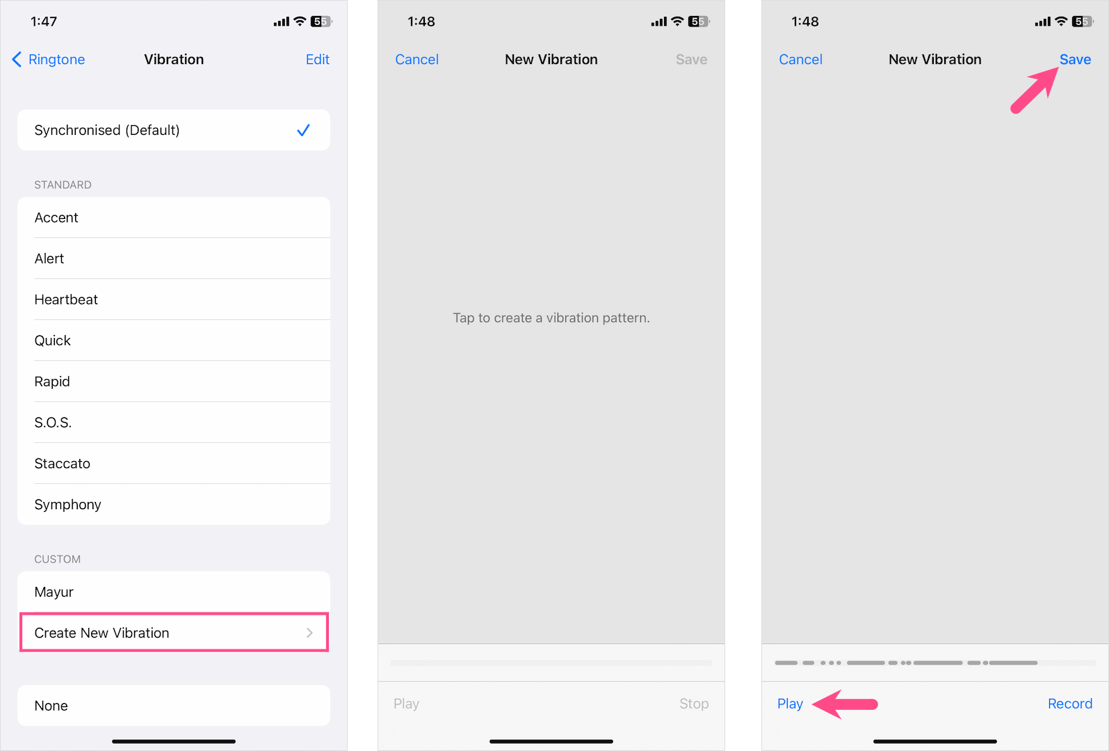 how to change vibration intensity on an iPhone