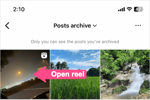 how to find archive reels on instagram