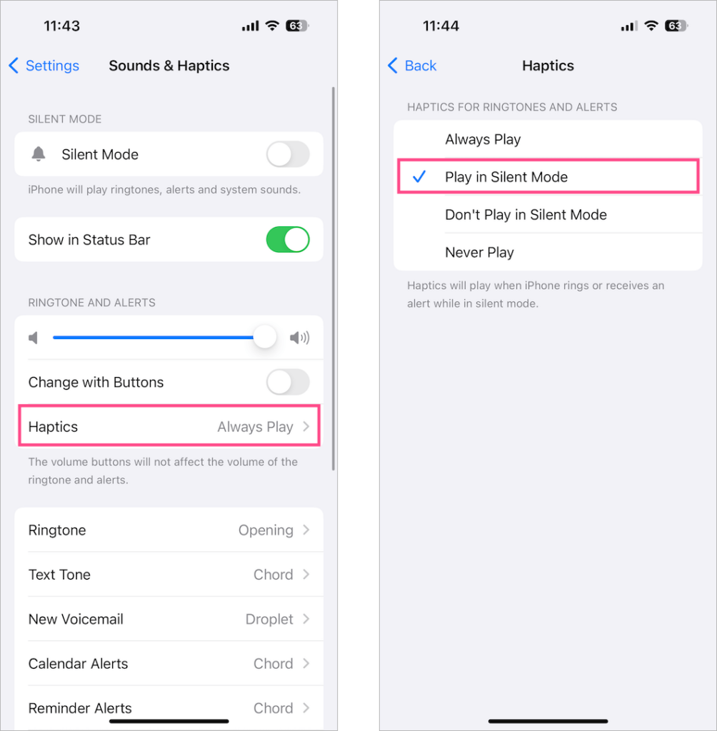 how to put vibrate on ios 16