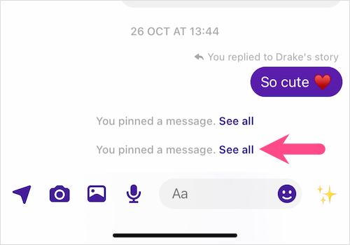 how to view all your pinned messages in messenger