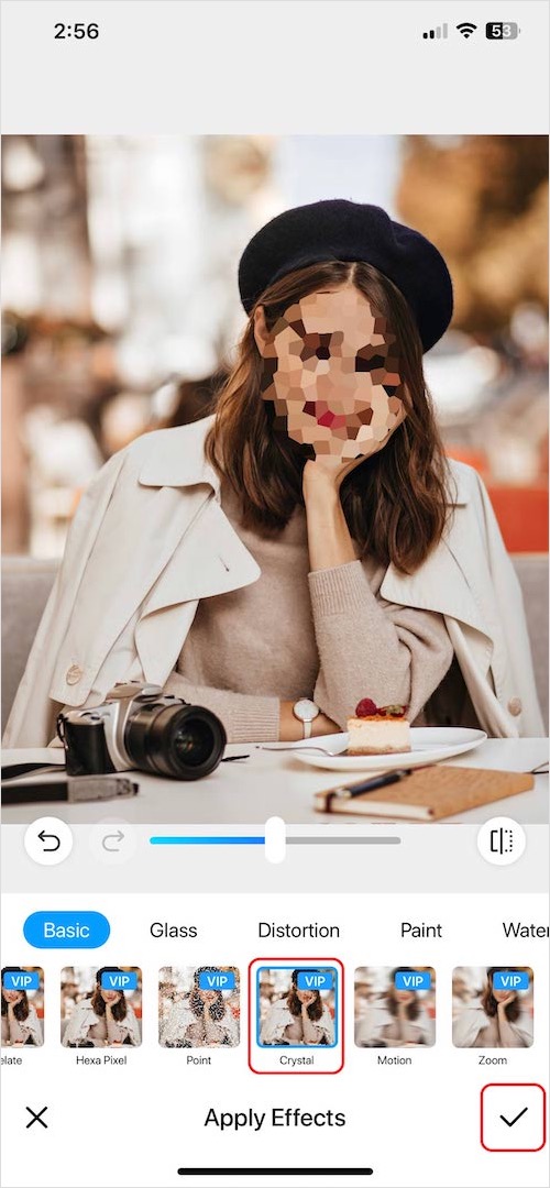 how to blur out part of a picture on iphone