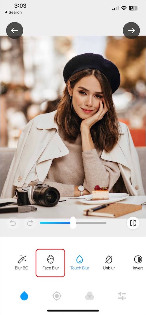 how to blur a face in picture on iphone