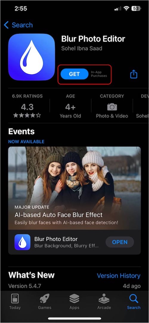 blur photo editor app for ios