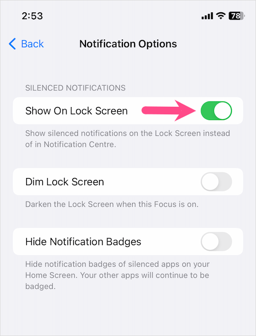 how to show silenced notifications on iphone lock screen