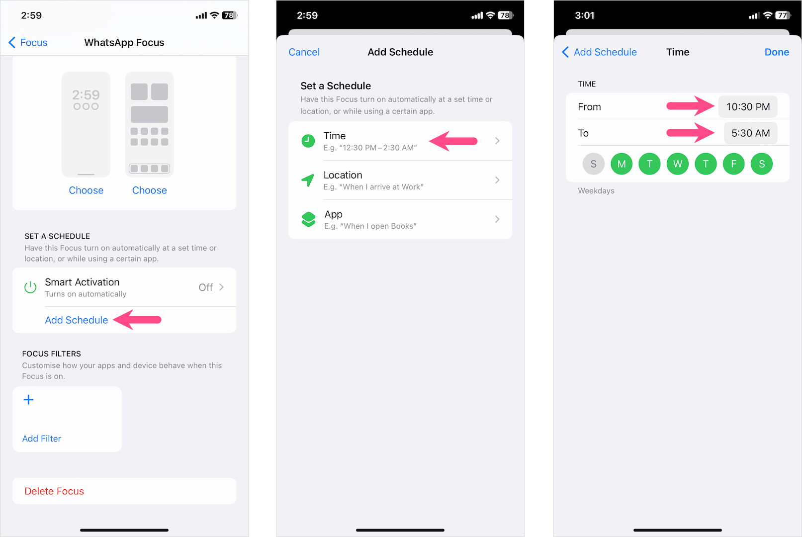 how to silence whatsapp on iphone during nighttime