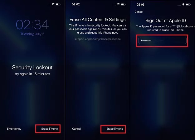 unlock disabled iphone using erase iphone