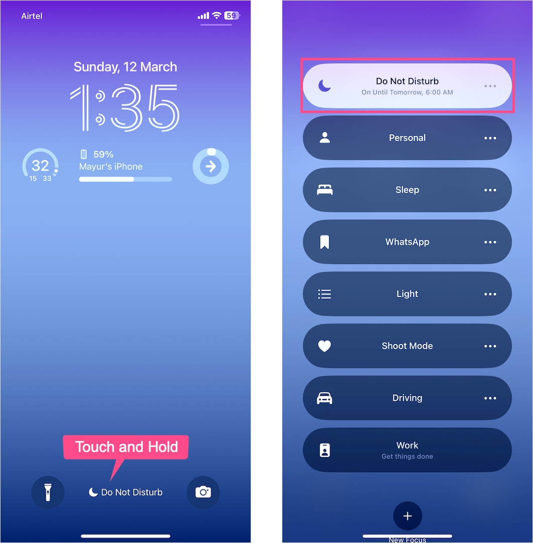 how to remove Do Not Disturb on iPhone 15 from lock screen
