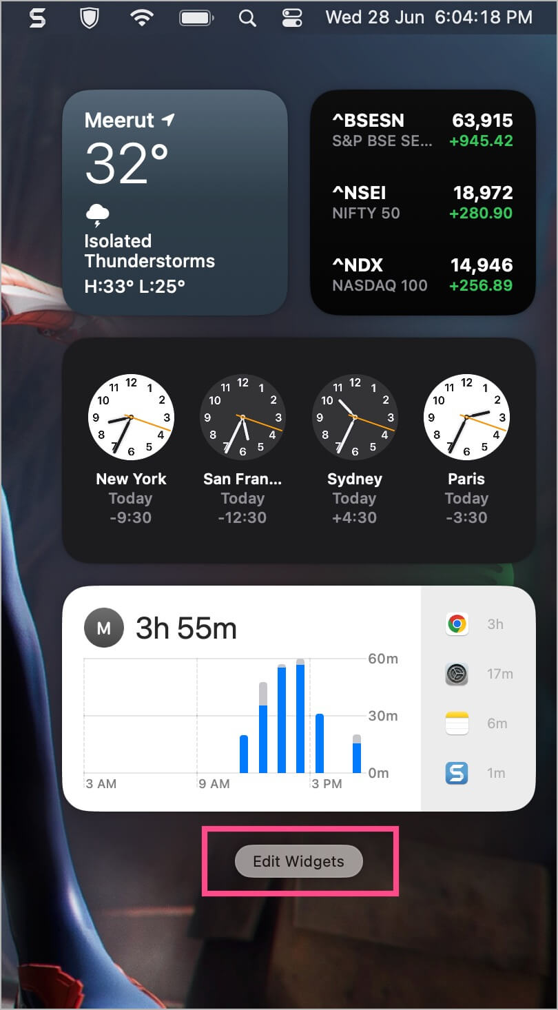how to add widgets to notification center on mac