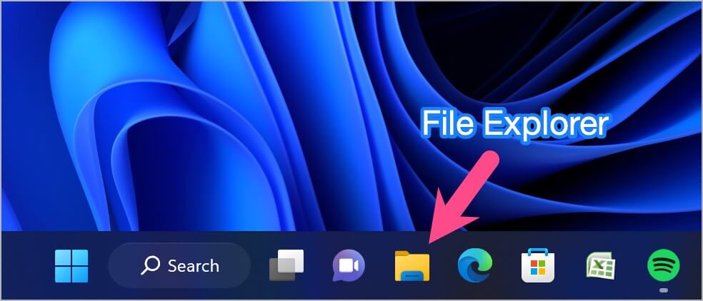 file explorer app in windows taskbar