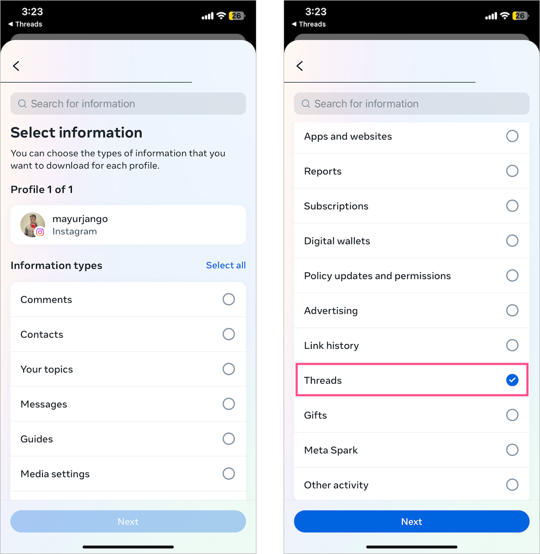 how to see your liked posts on Threads app