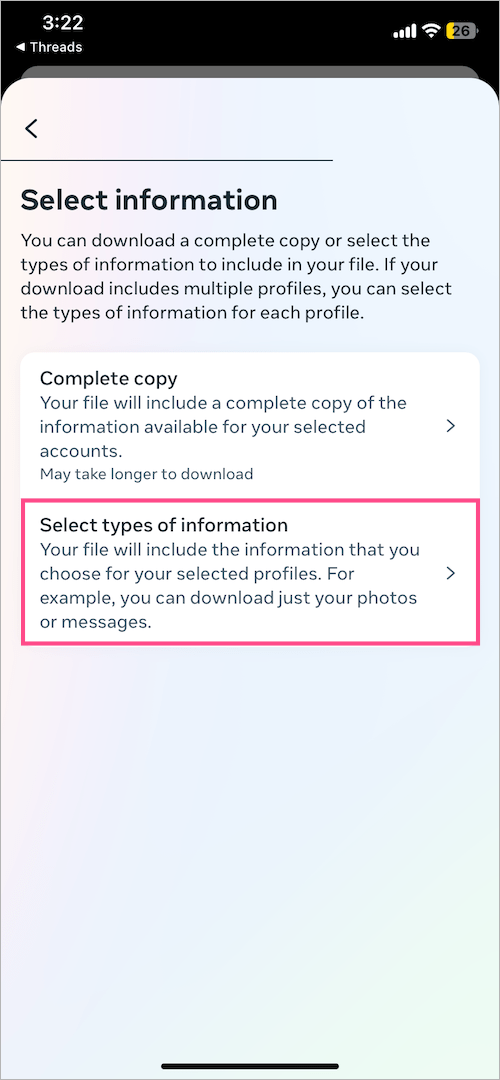 select information type