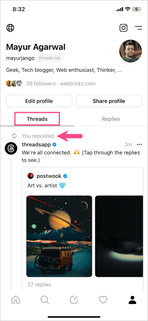 how to undo your reposts on threads app
