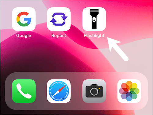 how to add flashlight to home screen on iphone 15