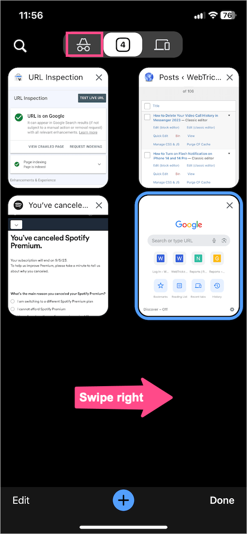 how to disable chrome incognito mode on iphone