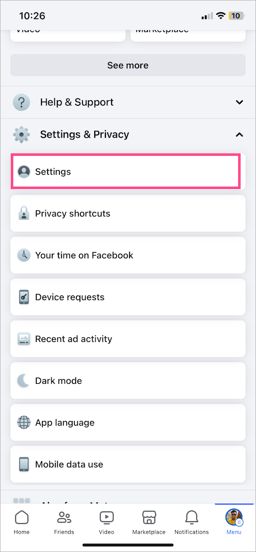privacy settings on facebook app