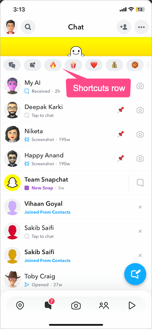 how to find your shortcuts on snapchat