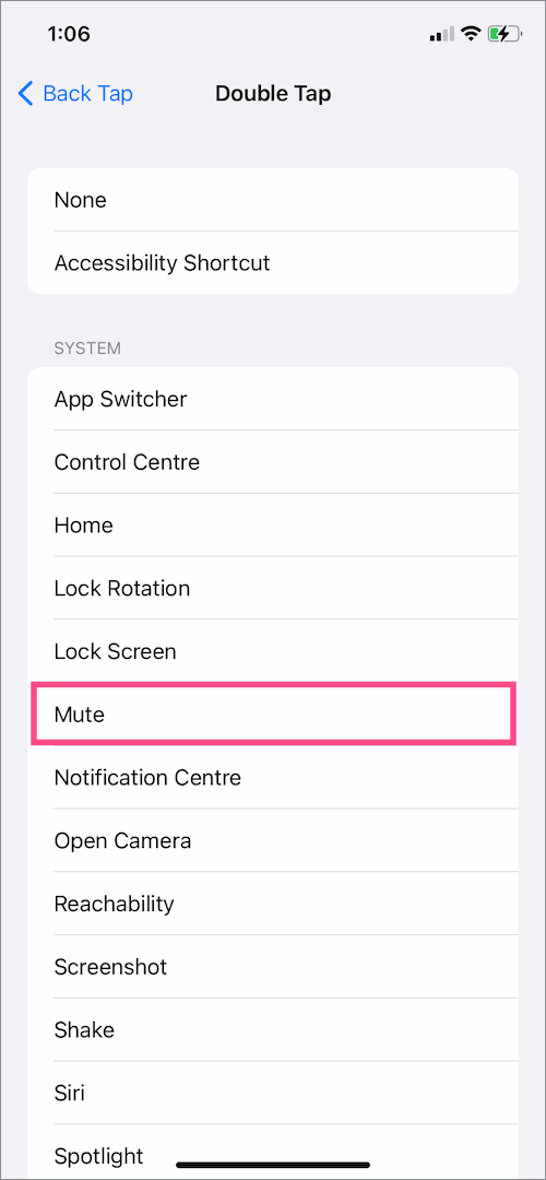 turn on silent mode on iphone 15 using back tap