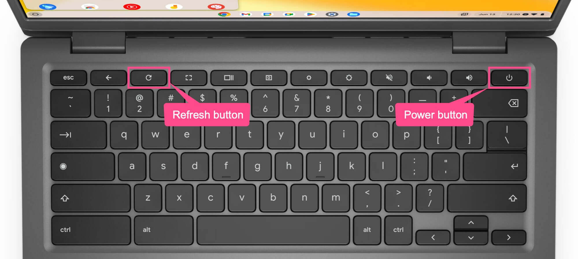 how to restart a chromebook with keyboard