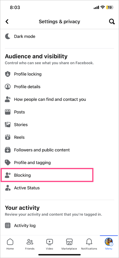 how to find blocked people on Facebook