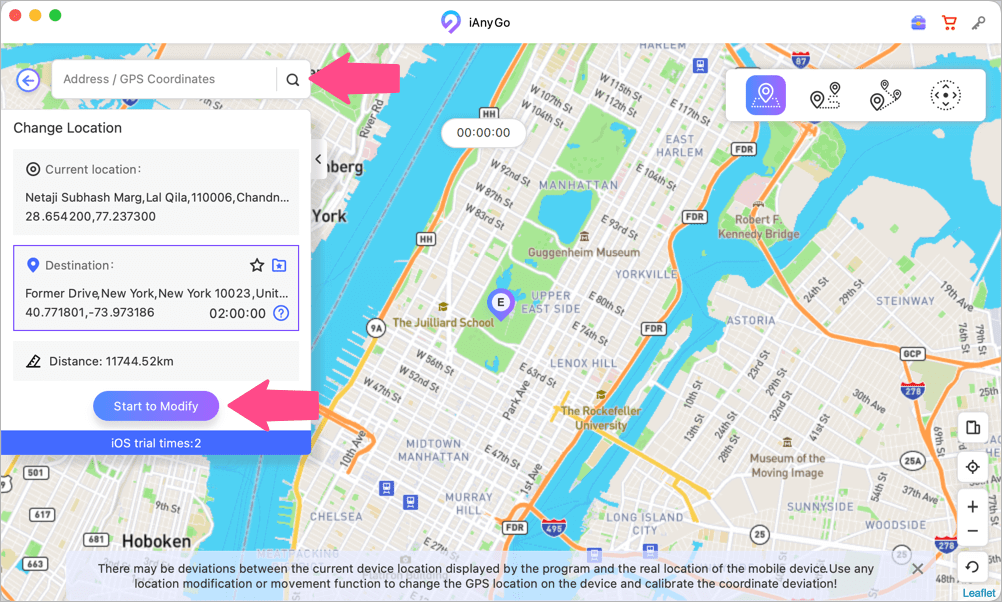 how to fake GPS location on iphone with Tenorshare iAnyGo
