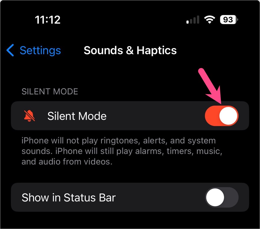 how to turn off silent mode from settings on iphone 15 pro max