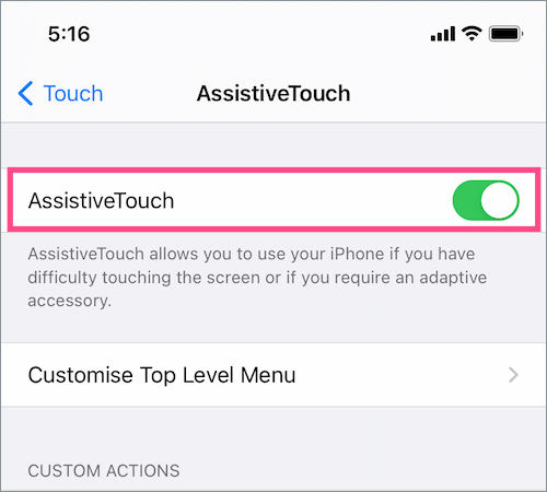 turn on assistivetouch in ios 17