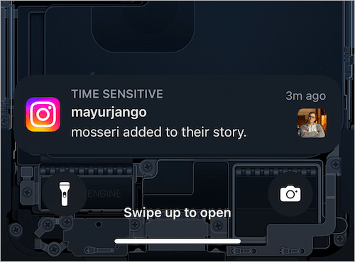 time sensitive notification from instagram