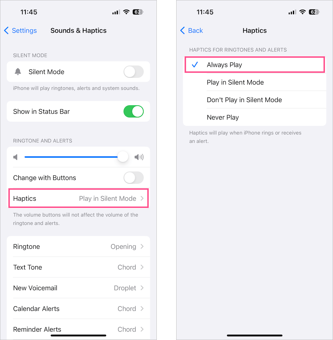 iphone 16 silent mode vibrate