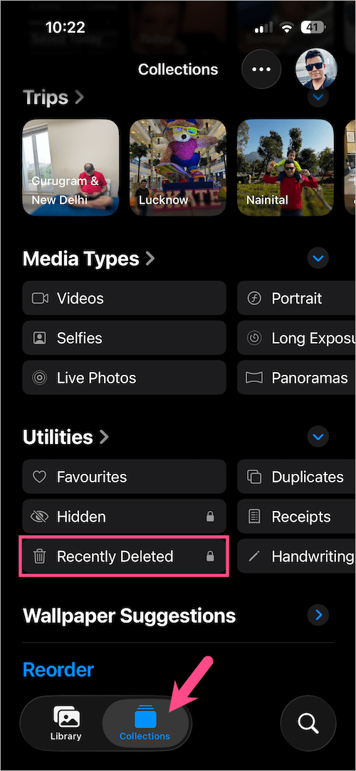 how to see your recently deleted photos in ios 26 on iphone